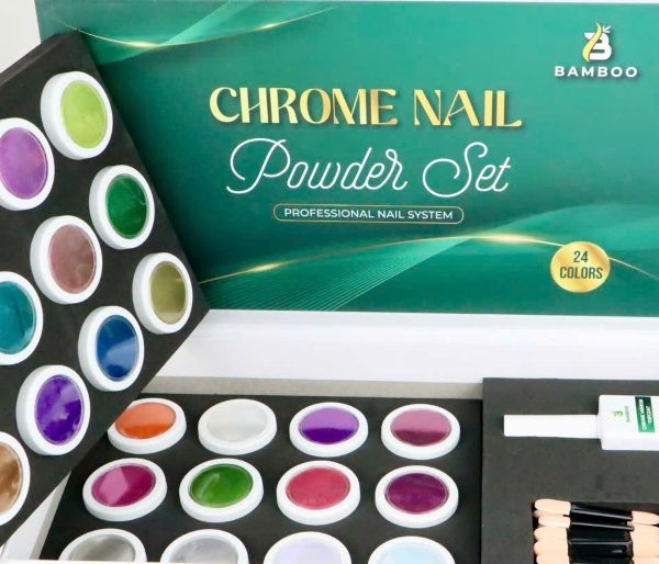 bamboo chrome nail powder set